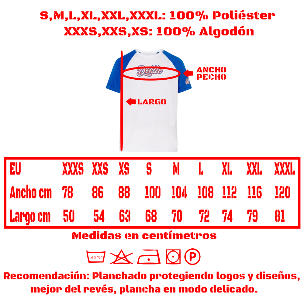 TALLAS UNISEX BEISBOL